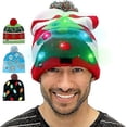thumbnail image 4 of Gorros navideños TANGJMXG con iluminación LED Gorro feo de Papá Noel 10 Luces Coloridas, 4 of 5