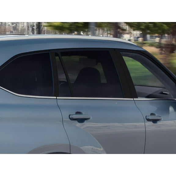 Rvinyl Pillar Post Window Trim Compatible with Toyota Highlander 2020-2024 - Gloss (Black)