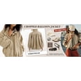 thumbnail image 4 of PUWEI Women's Chelsea Funnel-Neck Casual Jacket Oversized Zip Up Bomber Jacket with Pockets, 4 of 6
