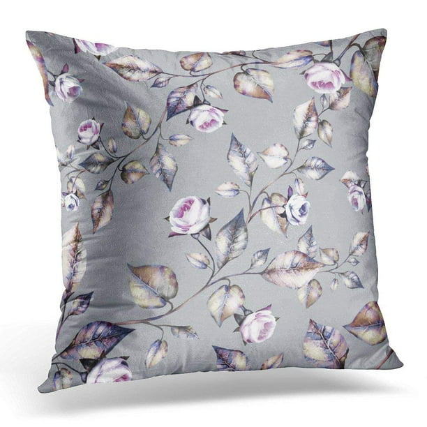 ARHOME Pink Leaf with Flowers and Exotic Leaves on Gray ...