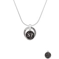 thumbnail image 2 of Delight Jewelry Silvertone Nurse Caduceus Seal - NP Gymnastics Ring Charm Necklace, 18", 2 of 4