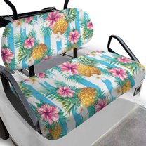 Uorisanigo Golf Cart Cushion Covers Tropical Plunmeria Leaf Golf Cart Seat Towel Blanket and Backrest Cover Set of 2 Sports Outdoors Universal Fit Most 2 Person Seats