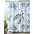 thumbnail image 2 of Shower Curtains Sea Turtle Bath Curtain Coral Jellyfish Waterproof Bathroom Shower Curtain Set with Hooks Decoration 72 x 72 Inches, 2 of 7