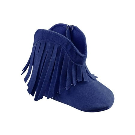 

Infant Baby Girl Soft Bottom Anti-Slip Prewalker Crib Shoes Tassel Ankle Boots