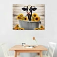 thumbnail image 2 of PRATYUS Fall Decor Bathing Cow Canvas Wall Art Picture 20x16in for Living Room Bedroom Home Decor 20x16in, 2 of 3