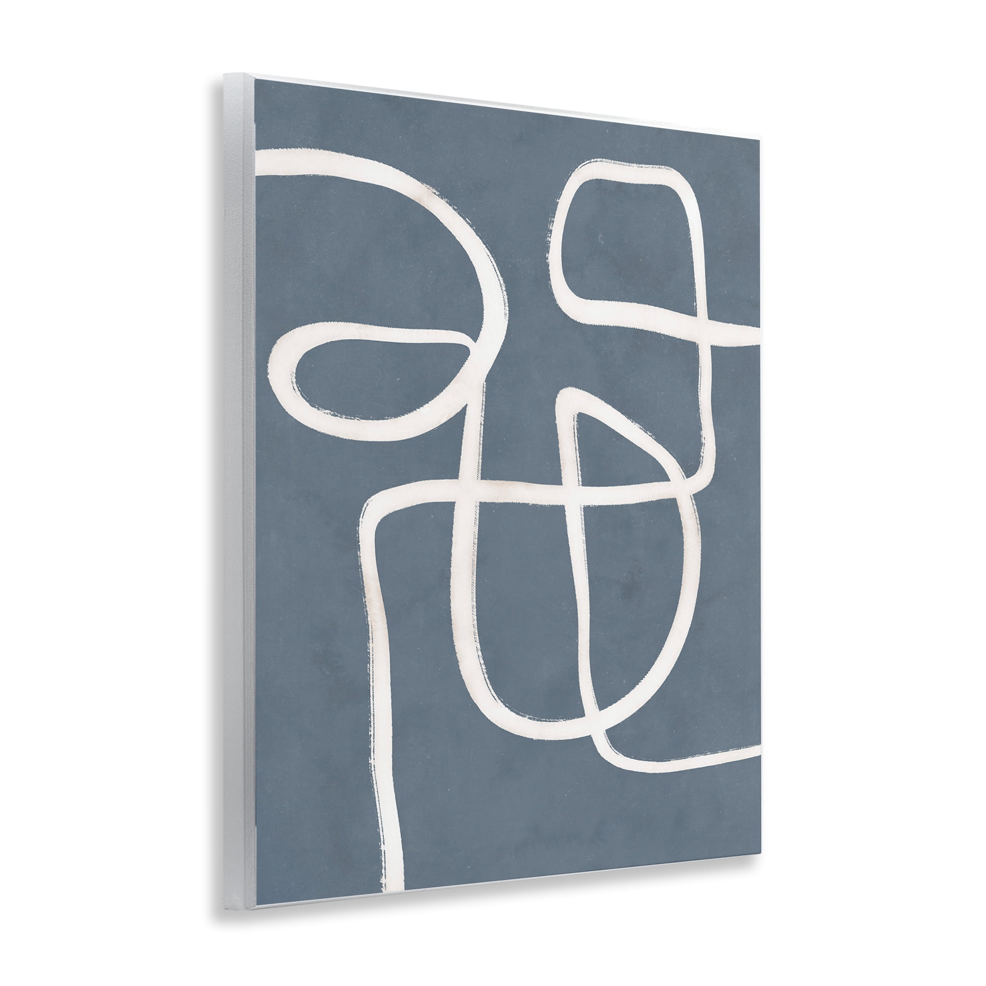Stupell Industries Freeflow Line on Blue Abstract Painting Unframed Art Print Wall Art, 11 x 14