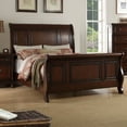 thumbnail image 5 of Formal Traditional Cherry Veneer 4pc Bedroom Furniture California King Size Bed Dresser Mirror Nightstand Sleigh Bed, 5 of 6