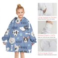 thumbnail image 6 of Dog with Woof and Bark Blanket Hoodies for Kids 6-13YR Oversize Wearable Blanket Hoodies for Boys Girls Teens, 6 of 7
