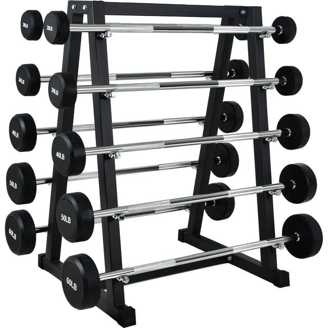 Rack de pesas Centurfit 10 Barras Rectas 20 a 60 Lb