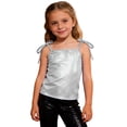 thumbnail image 2 of YMNXA Big Kids Girls Tank Top Sleeveless Adjustable Strap Sequined Comfortable Fashion Camis For Carnival Party And Daily Wear Silver 4-7 Years, 2 of 4