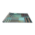 thumbnail image 2 of Ahgly Company Machine Washable Indoor Round Patchwork Light Blue Transitional Area Rugs, 5' Round, 2 of 4