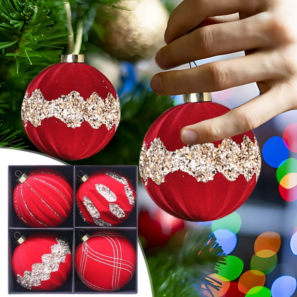 4pcs Christmas Tree Ornament Pendant Party Supplies Tree Hanging Plastic