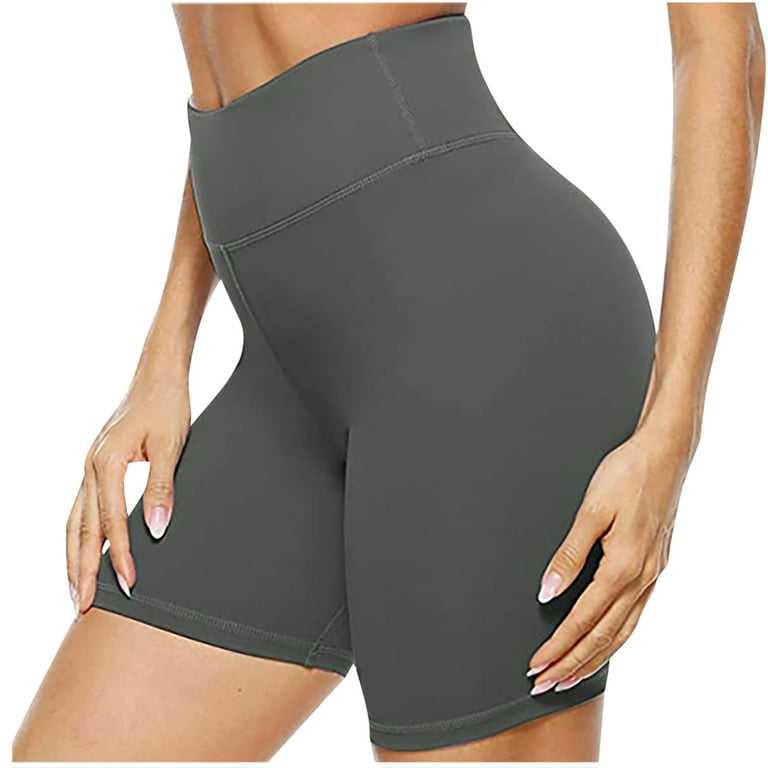Women Solid Color Running Shorts Sport Pant Elastic Waist Workout Shorts  Sunzel Biker Shorts,Gray,S 