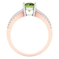thumbnail image 4 of Clara Pucci 14K White/Rose Gold Solid Gold Peridot Solitaire with Accents Anniversary Ring for Women - 1.27 cttw Round Cut, 4 of 8