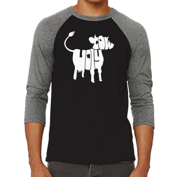 Men's Raglan Baseball Word Art T-shirt - Holy Cow