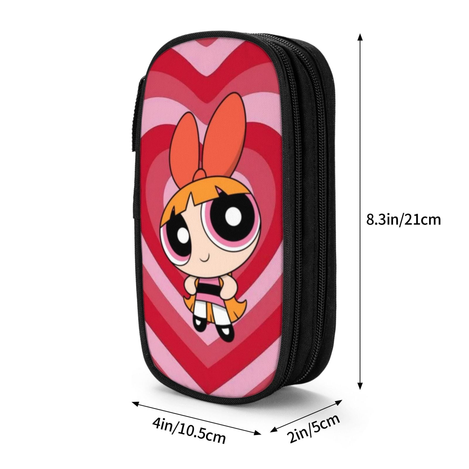 The Powerpuff Gi-rls Pencil Case Large Capacity Pencil Pouch Pen Bag Office Stationery Organizer Travel Makeup Bag Black