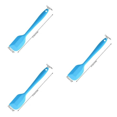 

3pcs One-piece Silicone Spatula Heat-Resistant Non-stick Flexible Scraper Cooking Utensil Dishwasher Safe Blue