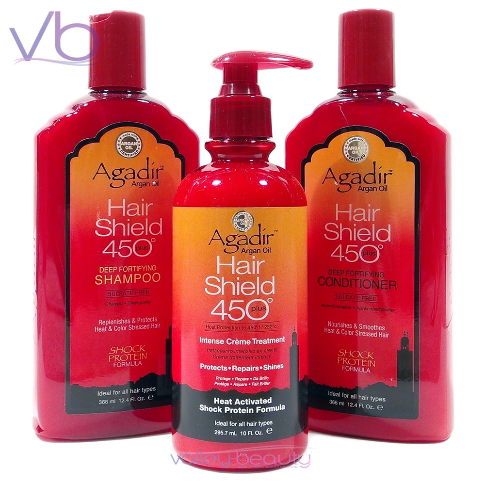 Agadir Argan Oil Hair Shield 450 Plus Shampoo + Conditioner + Cream