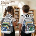 thumbnail image 4 of ZIATUBLES Heavy Duty Clear Backpack 17 Inch, Fabric & PVC Transparent Bookbag with Blue Butterfly Flower Print, Sturdy See Through Backpack Easy to Clean for Work, School & Stadium, 4 of 7