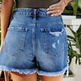 thumbnail image 6 of Xixinqiwan No Boundaries Women's Ripped Distressed Skinny Denim Shorts Ripped Frayed Womens Hot Pants Jean Shorts Summer Casual Wear, 6 of 7