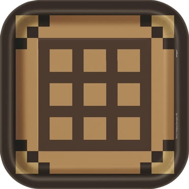 Assiettes à dîner Unique Industries 'Minecraft Carré 9', lot de 8