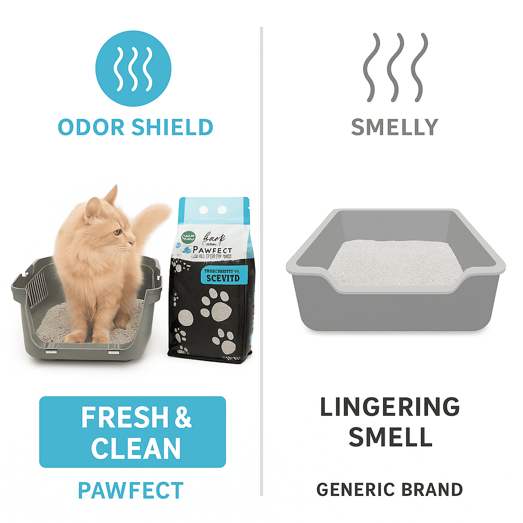 PAWFECT Premium Clumping Cat Litter, Bentonite, Low-Dust, Marseille Soap Scent, 17.2 lb. / 9L