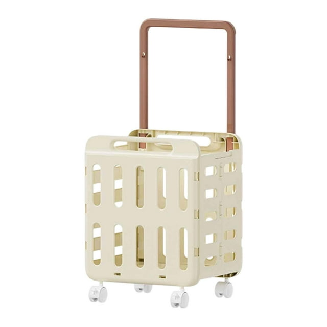 jifeng Laundry Basket with Wheel Foldable Laundry Cart for Commercial Washroom Dorm Single layer