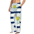 thumbnail image 3 of Kdxio Daisy Striped Nautical Print Men's Sleep Pajama Pant Lounge Pants with Pockets, 3 of 8