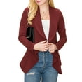 thumbnail image 4 of Doublju Women's Long Sleeve Crepe Flare Blazer with Shawl Collar with Plus Size, 4 of 4