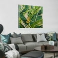 thumbnail image 2 of Fenyluxe Banana Plant Leaves Flower Wall Decor Art for Home Bathroom Ready to Hang 16x16in, 2 of 6