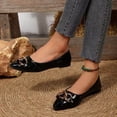 thumbnail image 5 of BRGZLK Women's Loafers Flats Casual Versatile Plus Size Metal Chain Pointed Toe Comfortable Breathable Soft Sole Slip-On Work Flats Shoes for Walking Black 9, 5 of 5