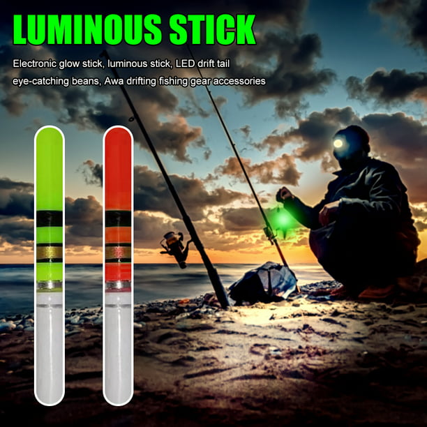 July Memor Fishing LED Light Stick w/ Battery Electronic Luminous Float  Bobber (Red) 