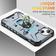 thumbnail image 6 of SaniMore for iPhone 14 Plus Multi-Functional Case, Rugged PC Magnetic Cover Built-in Car Mount & 360° Rotatable Metal Ring Kickstand Military Grade Shockproof Protective Shell, Armygreen, 6 of 8