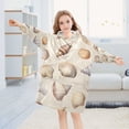thumbnail image 5 of FORMRS Wearable Blanket Hoodie with Sleeves for Kids Cozy Flannel Sweatshirt, Watercolor Seashells, 5 of 7