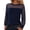 Z-Navy541, variant on Women's Blouse O-Neck Fashion Mesh Panel Rhinestone Elegant Long Sleeve Solid Color For Fall Casual Wear Female Leisure Tops