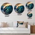 thumbnail image 4 of Designart "Beach Sunset Blue with Waves I" Modern Landscape Beach Metal Round Art Living Room, 4 of 5