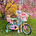 thumbnail image 4 of RULLY 12 inch Girls Bike for Ages 2-4, Kids Bicycle with Training Wheels, Doll Seat & Coaster Brake, Rainbow Macaron Bike, 4 of 10
