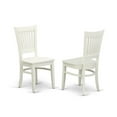 thumbnail image 2 of East West Furniture - DMVA3-LWH-W - 3-Pc Dining Room Table Set- 2 Wooden Chairs with Wooden Seat and Slatted Chair Back - Drop Leaves Kitchen Table - Linen White Finish, 2 of 3
