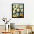 thumbnail image 3 of Nawypu Framed Flower Wall Art,White Hydrangea Vintage Wall Art Painting Canvas Prints, Botanical Wall Art Prints, Home Decor, Wall Decor for Bathroom Living Room Office, 3 of 4