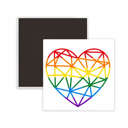 

Rainbow Modelling Heart LGBT Square Ceracs Fridge Magnet Keepsake Memento