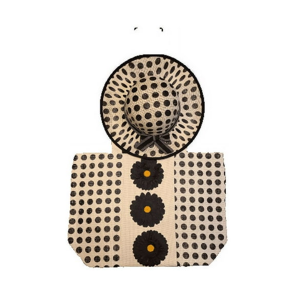 Women's Summer Straw Hat With Matching Tote