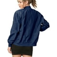 thumbnail image 2 of Made by Johnny Women's Classic Lightweight Jacket Multi Pocket Windbreaker Bomber Jacket M NAVY, 2 of 6