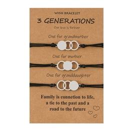 Grandmother Mother Granddaughter Bracelets Set for Grandma