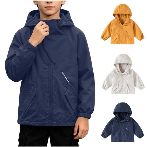Teyfeniy Rain Coats for Toddlers Kids Boys and Girls WaterProof Rain Jackets Casual Loose Windbreak Long Sleeve Thin Outwear with Pockets Unisex