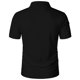 thumbnail image 5 of Camisas Elvqul de Hombre Negro Casuales Manga Corta Abotonada Liso Solapa, 5 of 6