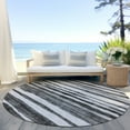 thumbnail image 6 of Addison Rugs Chantille Indoor/Outdoor Transitional Stripes Charcoal Washable Round Rug, 8' x 8', 6 of 6