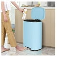 thumbnail image 2 of 13 Gallon Stainless Steel Trash Can with Soft Close Lid - 50L Step Trash Can with Inner Bucket, Non-Slip Base for Kitchen, Home, Office, Black, 2 of 7