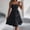 *Black, variant on U Women's Square Neck Spaghetti Strap Backless Dress with Shirred Tiered Ruffle , Solid Color Sleeveless Midi Dress Yellow,Womens Plus S
