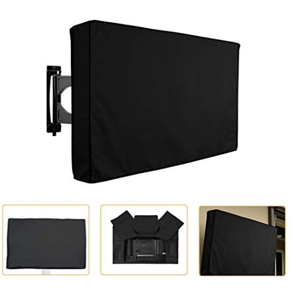 Outdoor TV Cover 50" - 52" - Black Flat Screen Cover Resistant Water Protector Dust-Proof Material for Outdoor Garden