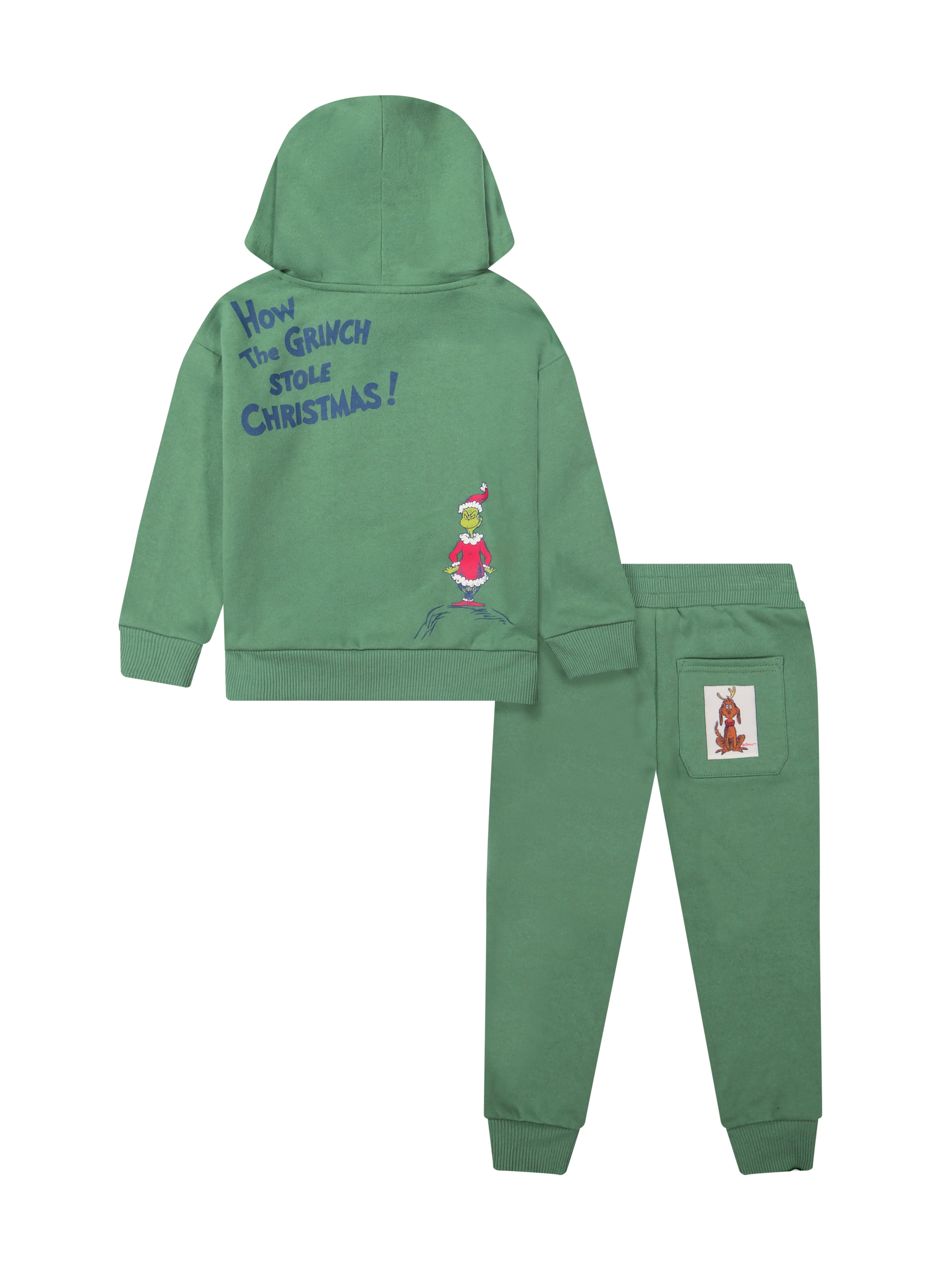 Dr. Seuss The Grinch Toddler Boy Green Hoodie and Jogger Set, Sizes 12M-5T